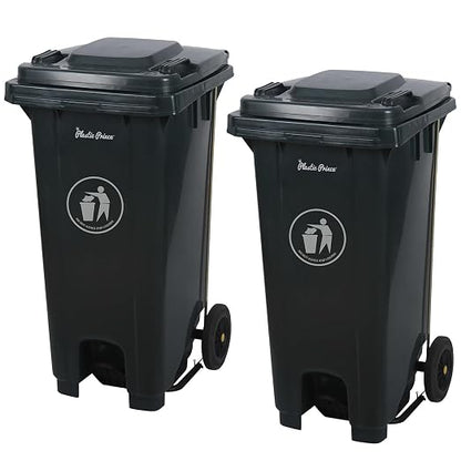 32 Gallon Step-On Large Outdoor Trash Can by PlasticPrince