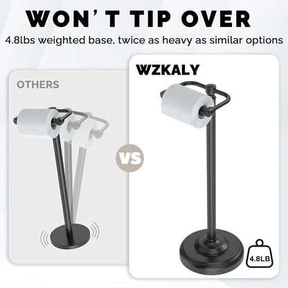 Black Toilet Paper Holder Stand, Matte Black Toilet Paper Holder Free Standing - Image 6