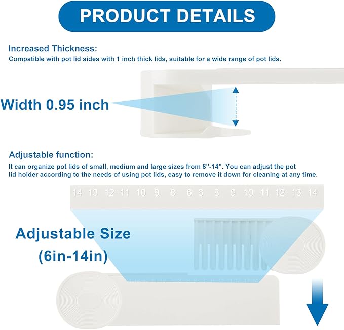 4-piece pot lid rack, pot lid storage container suitable - Image 4