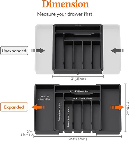 Lifewit Silverware Drawer Organizer, Expandable Utensil Organizer - Image 2