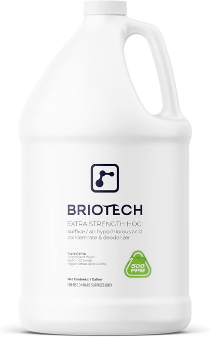 BRIOTECH Extra Strength HOCl Cleaner, 500 PPM Hypochlorous Acid Concentrate by BRIOTECHUSA
