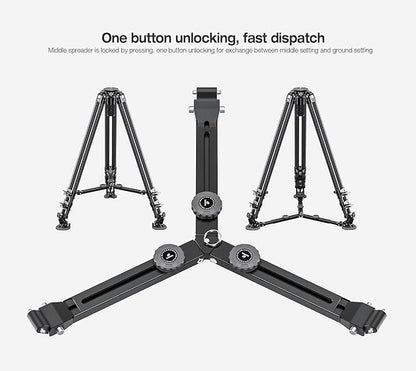Leofoto LVC-193C Carbon Fiber Twin Leg Video Tripod+BV-15 Fluid Head