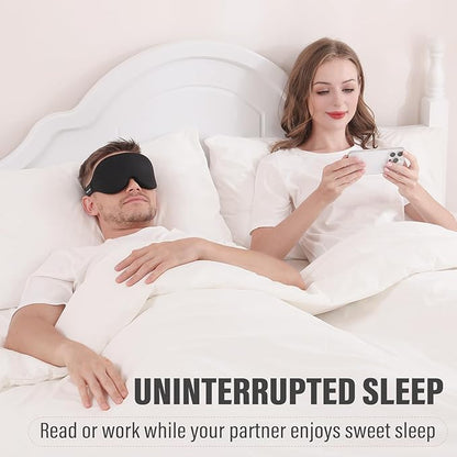 YIVIEW Sleep Mask for Side Sleeper, Complete Light Blocking 3D Pink Sleeping Eye Mask, Soft Breathable Eye Cover for Women Men, Relaxing Zero Pressure Night Blindfold