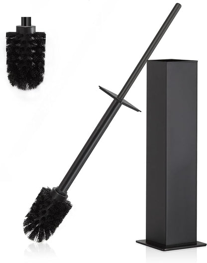 BVL Toilet Brush and Holder Set Black Stainless Steel 304 Square Freestanding by BVLBath