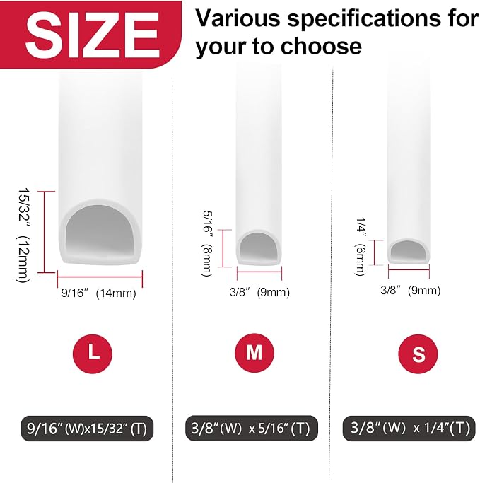 【New Upgrade】 Silicone Door Weather Stripping Door Seal Strip, 19.7 Feet - Image 3