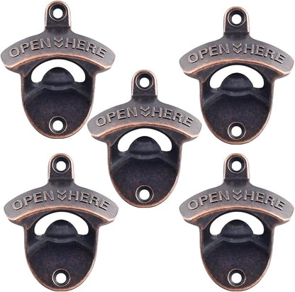 Old Style Wall Mounted Bottle Opener, Antique Copper Outdoor Beer Top Opener by Wallmountedbottleopener