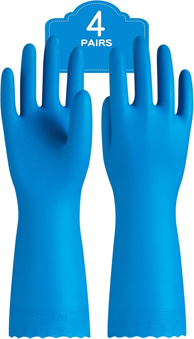 PACIFIC PPE 4 Pairs Reusable Dishwashing Cleaning Gloves by PACIFICPPE