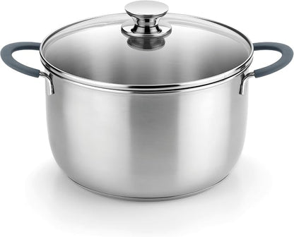 BRA COOKWARE Master Stainless Steel Stock Pot w/Glass Lid | 9.5 Inch 4 Quart by BRACookware