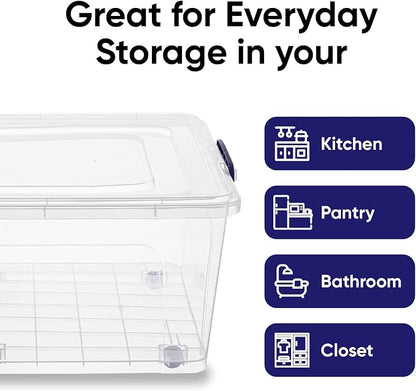 Superio Storage Bins with Lids, Stackable Totes, BPA Free, Odor Free, Organizer - Image 3