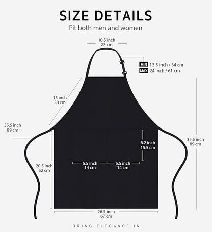 Syntus 12 Pack Bib Apron, Unisex Aprons Adjustable 100% Cotton - Image 2