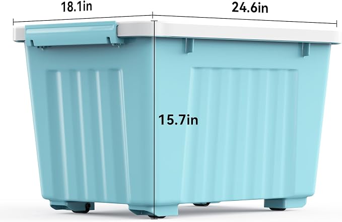 Nazhura 97 Quart Plastic Storage Bin, Stackable and Nestable Storage Boxes - Image 3