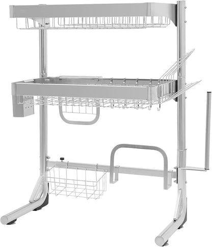 Over The Sink Dish Drying Rack, 2-Tier Stainless Steel Dish Drainer - Image 5