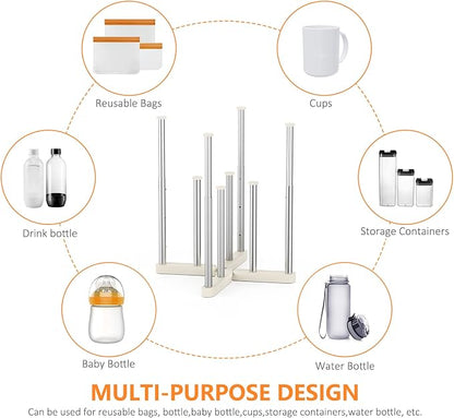 Reusable Storage Bag Drying Rack, Retractable Metal Bottle Drying Rack - Image 8