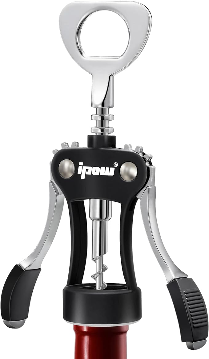 IPOW Wine Opener, Zinc Alloy Wine Bottle Opener, Wing Corkscrew Heavy Duty by IPOW
