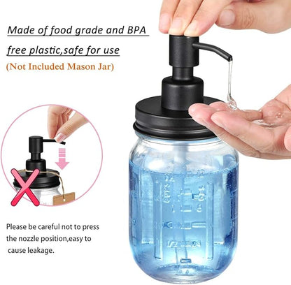 Amolliar Mason Jar Liquid Soap Dispenser Lid, 304 Stainless Steel Pump Lid - Image 5