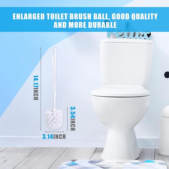 Mimorou 25 Pcs White Toilet Brush, Bathroom Toilet Bowl Brush, Soft Bristle - Image 2