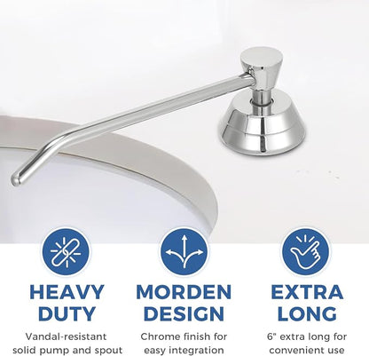Heavy Duty Brass Countertop Liquid Soap Dispenser, Commercial Grade Top Fill - Image 2