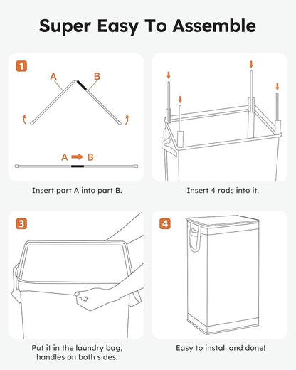 SOLEDI Laundry Hamper Black with Lid and Removable Bag - 100L Large and Tall Laundry Basket Collapsible with Handle for Clothing and Toys Storage - Dirty Clothes Hamper for Bedroom, bathroom, dorm