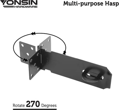 5" Door Padlock Safety Hasp Latch 2 Pcs, Door Hasp Clasp Lock Gate Shed Hasp - Image 2