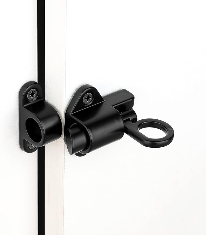5 Packs Self-Closing Latches，Black Spring Door Lock，Resilient Bolt Latch - Image 4