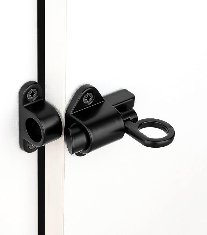 3 Packs Self-Closing Latches，Black Spring Door Lock，Resilient Bolt Latch - Image 4