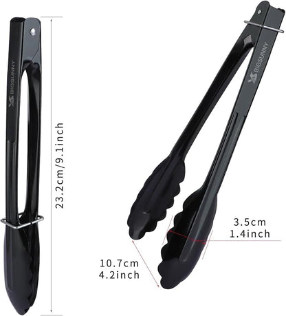 MSY BIGSUNNY 9 Inch Kitchen Food Tongs, Buffet Tongs, Serving Tongs - Image 2
