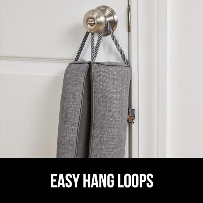 GORILLA GRIP Door Draft Stopper for Bottom of Doors, Weather Stripping Seal Blocks Hot Air, Noise, Bugs, Keeps Cold AC in, Sound Proofing Easy Install Gap Filler, Home Essentials, 34 Inch 2 Pack, Gray