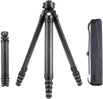 Falcam TreeRoot F38 Pro Carbon Fiber Tripod, 61" Quick Lock Travel Tripod with 360° Ball Head, 5kg Load, F22 Interfaces, 1/4" Screw, Carry Strap Holes for DSLR, Mirrorless, and Video Cameras
