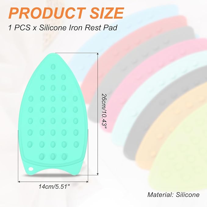 PATIKIL Silicone Iron Rest Pad, Multipurpose Hot Heat Resistant Iron Rest Plate Protective Pad for Ironing Board Hot Resistant Steamer Steam Compact Mat, Lake Blue