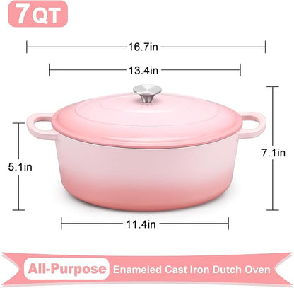 E-far 7QT Oval Dutch Oven Pot - Image 2