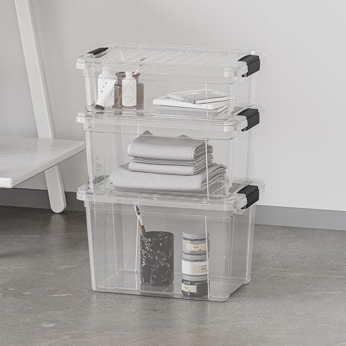 Superio Storage Bins with Lids- 4 Pack, 4.5 Qt Clear Boxes - Image 7