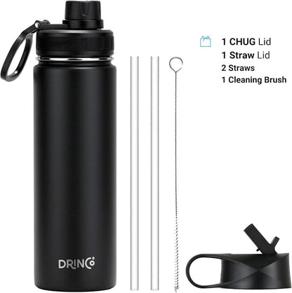 Drinco Stainless Steel Water Bottle Spout Lid Vacuum Insulated Double Wall - Image 2