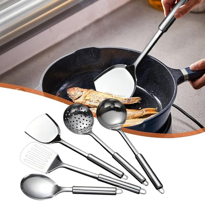 5 PCS Cooking Utensils Set Stainless Steel Kitchen Utensils Gadgets Resistant - Image 4
