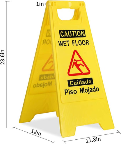 CERLMLAND wet floor signs 4 piece double-sided sign alerts clear identification - Image 7
