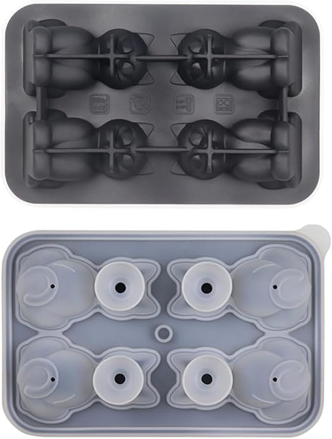 Cute 3D Cat Silicone Ice Cube Tray Mold Cartoon Animal Ice Box BPA-Free by UIVXXUD
