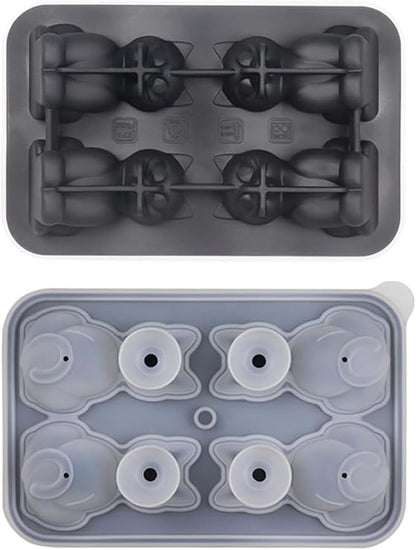 Cute 3D Cat Silicone Ice Cube Tray Mold Cartoon Animal Ice Box BPA-Free by UIVXXUD