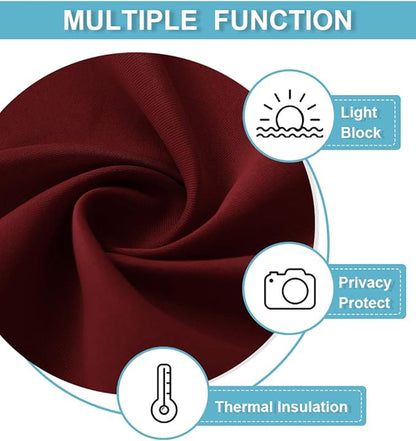 RYB HOME Large Curtains for Living Room 84 inches Length, W 70 x L 84, Burgundy - Image 6