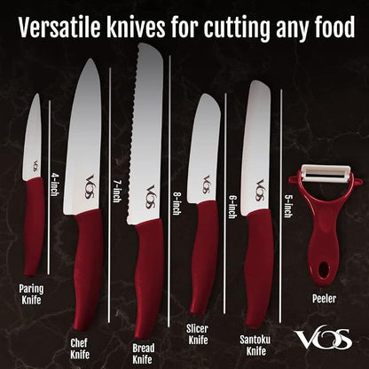 Vos Ceramic Knife with Peeler, Knives Set - Image 4