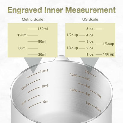 2PCS 3/4Cup Single Measuring Cup, Etched Inner Scale Stainless Steel Measure - Image 3