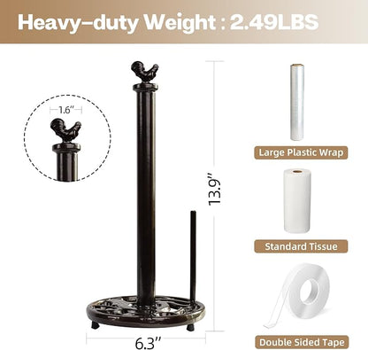 Cast Iron Rooster Paper Towel Holder - Image 6
