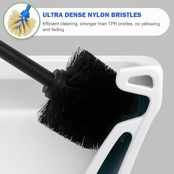 Toilet Brush and Holder Set: 304 Stainless Steel Heavy Duty Toilet Bowl Brush - Image 8