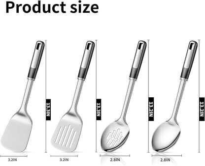 Cooking Utensils Set, Stainless Steel Kitchen Utensils - Image 2