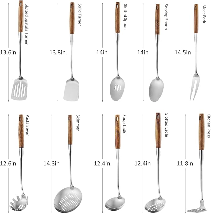 10 Pcs Cooking Utensils Set 304 Stainlss Steel Kitchen Utensils Set Heat - Image 2