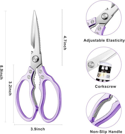 AWinjoy Heavy Duty Sharp Kitchen Scissors, Dishwasher Safe, Cooking Shears - Image 3