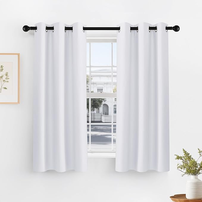 PONY DANCE Black Out Curtains for Bedroom 54 inch Length 2 Panels Set, Thermal by PONYDANCE