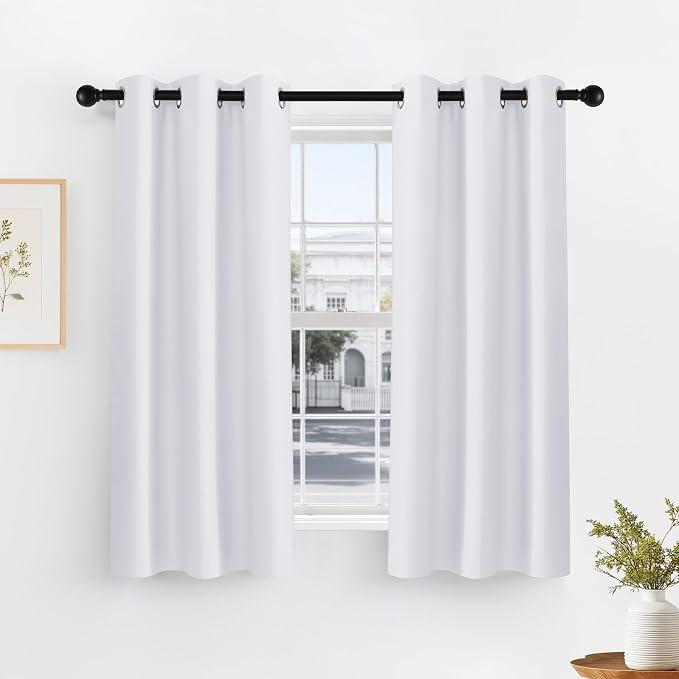 PONY DANCE Pure White Room Darkening Curtains by PONYDANCE