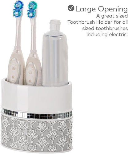 Creative Scents Mirror Damask Toothbrush Holder - Image 3