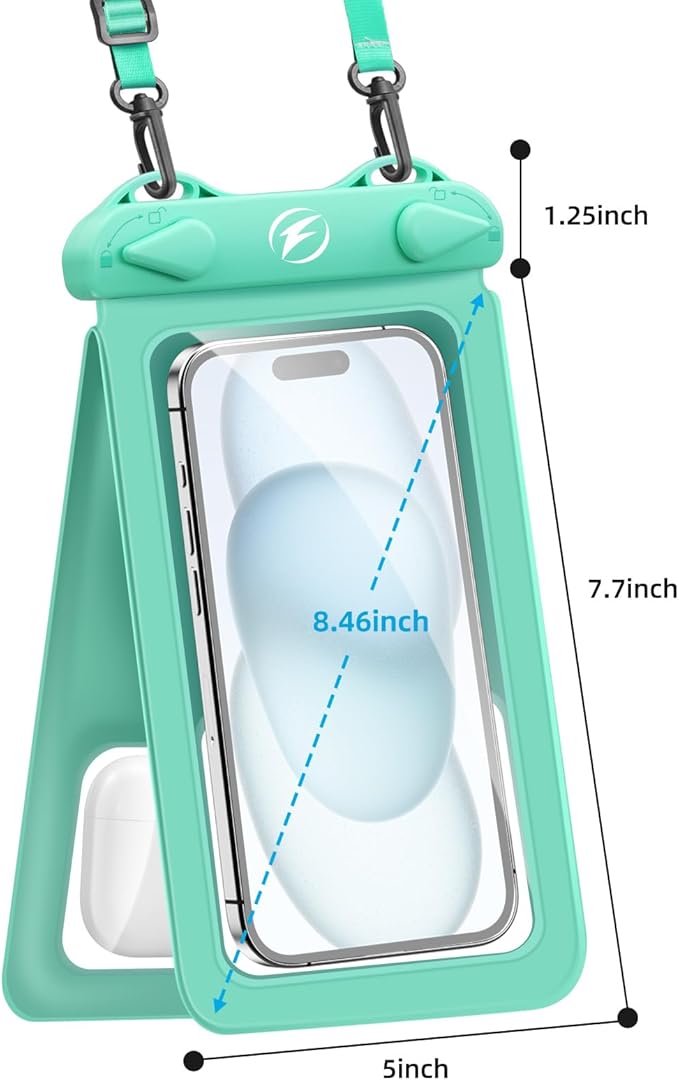 Waterproof Phone Pouch [3-Pack] Double Space Waterproof Phone Case with Adjustable Lanyard Water proof Cell Phone Pouch for iPhone IPX8 Underwater Phone Cases Phone Dry Bag for Vacation Beach Swimming