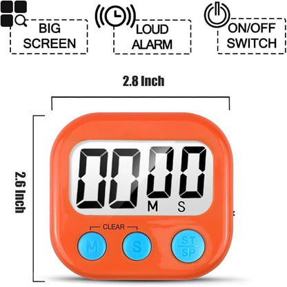 2 Pack Digital Kitchen Timer for Cooking Big Digits Loud Alarm Magnetic Backing - Image 6
