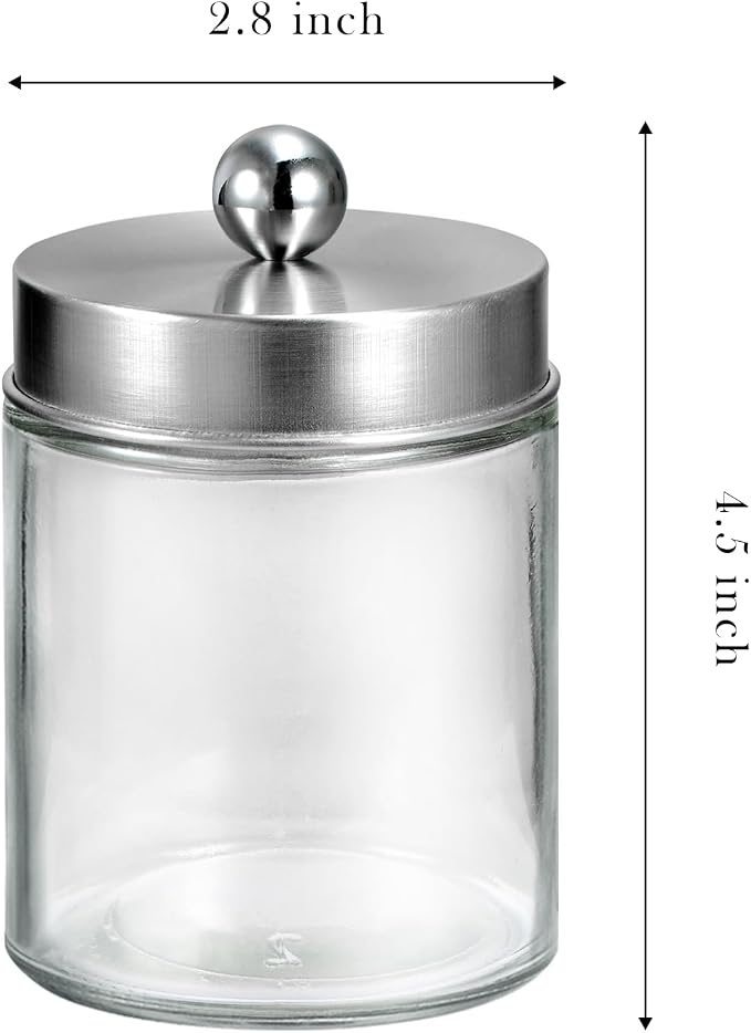 SheeChung 3-Pack Brushed Nickel Glass Apothecary Jars - Image 6
